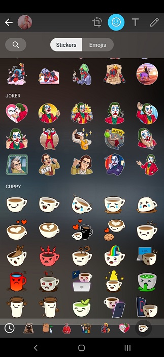 Stickers en estados de Whatsapp