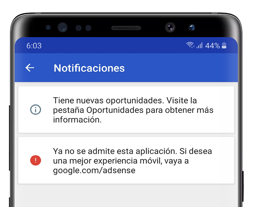 🥇 Adsense elimino su app de iOS y Android este MARZO 2020