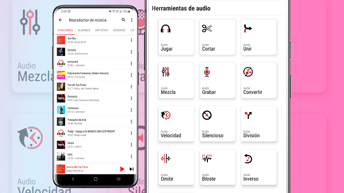 CAJA de HERRAMIENTAS de EDICIÓN de AUDIOS & REPRODUCTOR de MÚSICA